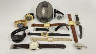 A BAG OF ASSORTED WRIST WATCHES TO INCLUDE DESIGNER BRANDED EXAMPLES + A CITIZEN LADIES WRIST WATCH
