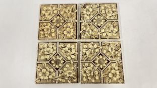 A SET OF 4 SHERWIN AND COTTON AESTHETIC MOVEMENT TRANSFER PRINTED CERAMIC TILES.
