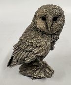 A SILVER (FILLED) OWL STUDY BIRMINGHAM 1996 H 12.5CM.