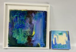 TWO MODERN ABSTRACT ART WORKS BY PATRICIA LOMAX.