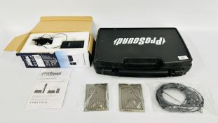 COLLECTION OF MICROPHONE EQUIPMENT TO INCLUDE PROSOUND L 60 AW VOCAL ARTIST DIGITAL CONTROL IN CASE