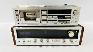 PIONEER SX-535 RETRO STEREO RECEIVER WITH ORIGINAL BOX AND PIONEER CT-A9 STEREO CASSETTE TAPE DECK