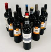 13 X BOTTLES OF ASSORTED RED WINE TO INCUDE MALBEC AND SHIRAZ.