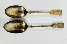 TWO ANTIQUE SILVER SPOONS LONDON 1894 & 1891 MAKER GMJ.