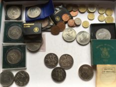 COINS: ENGLISH SILVER CROWNS 1889, 1890 AND 1891, ALSO CUPRO-NICKEL CROWNS FROM 1951(2),