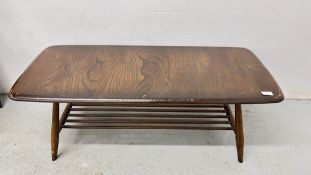 ERCOL COFFEE TABLE, W 104 X D 46 X H 36CM.