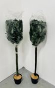 A PAIR OF ARTIFICIAL BAY TREES.