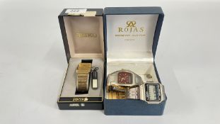 3 MEN'S DESIGNER WRIST WATCHES TO INCLUDE, BOXED SEIKO 885849,