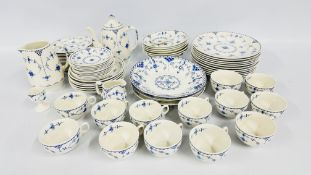 QUANTITY OF APPROX 65 PIECES OF FUNIVALS DENMARK PATTERN PORCELAIN DINNER SERVICE.