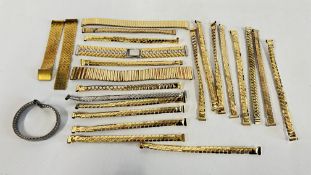 APPROX 23 WATCH STRAPS TO INCLUDE GILT METAL ETC.