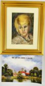 A FRAMED AND MOUNTED PASTEL PORTRAIT STUDIO STUDY 1974 BEARING SIGNATURE JAMES ALLEN,