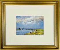 A FRAMED AND MOUNTED OIL ON BOARD TITLED 