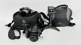 PANASONIC LUMIX 20-1200 WITH TRIPOD AND CARRY CASE ALONG WITH A FURTHER PANASONIC LUMIX DMC-FZ62