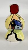 A DESIGNER LORNA BAILEY PAPERWEIGHT DEPICTING A HOUSE, BEARING SIGNATURE, H 10CM.