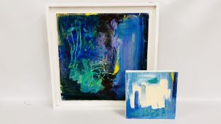 A PAIR OF ABSTRACT OIL PAINTINGS SIGNED PATRICIA LOMAX.