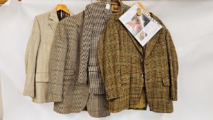 A VINTAGE HAND TAILORED TWO PIECE SUIT BEARING ORIGINAL LABEL T.