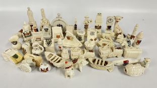 TWO BOXES CONTAINING A GROUP OF ASSORTED CRESTED WARE TO INCLUDE ARCADIAN,