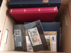 STAMPS: BOX WITH A GB COLLECTION IN RING 22 BINDER AND A FURTHER EMPTY ALBUM,
