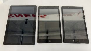 HUAWEI AGS-W09 TABLET, LENOVO TAB 2 TABLET & LINX LINX8 TABLET - SOLD AS SEEN.