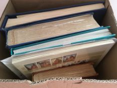 STAMPS: BOX WITH RUSSIA IN FOUR VOLUMES AND PAGES. 1959-66 EXTENSIVE RANGES IN PRINTED ALBUM ETC.