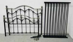 A MODERN METAL FRAMED DOUBLE BEDSTEAD.