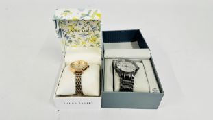 TWO BOXED WATCHES TO INCLUDE GENTLEMAN'S GEOFFREY BEENE BLUE SAPPHIRE QUARTZ BRACELET WATCH AND