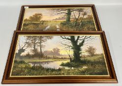 2 X FRAMED OIL ON BOARD 