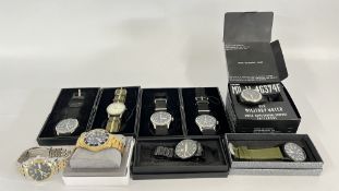 9 BOXED DESIGNER WRIST WATCHES WITH EXAMPLES TO INCLUDE OLEVS, BERING, 4 X INFANTRY ETC.