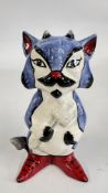 A DESIGNER LORNA BAILEY DEVIL CAT BEARING SIGNATURE, H 14.5CM.