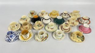A GROUP OF 22 X MOSTLY ART DECO COFFEE CANS & SAUCERS TO INCLUDE T. GOODE & CO.