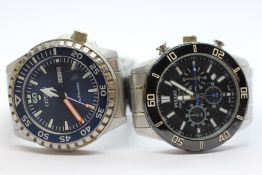 BOXED CITIZEN STAINLESS STEEL DESIGNER WRIST WATCH (122310019) PLUS A BOXED PULSAR INVICTA