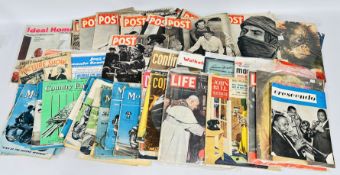 BOX CONTAINING A LARGE COLLECTION OF VINTAGE MAGAZINES TO INCLUDE PICTURE POST MOSTLY FROM LATE