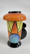 A DESIGNER LORNA BAILEY LIMITED EDITION 8/10 ART DECO STYLE CERAMIC VASE, BEARING BLUE SIGNATURE,