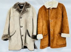 TWO NURSEYS LEATHER AND SHEEPSKIN COATS, BOTH 42