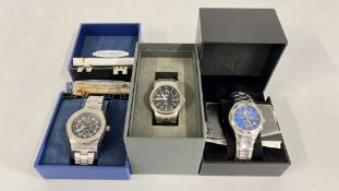 3 BOXED DESIGNER MEN'S WRIST WATCHES TO INCLUDE NITE MX10 (A/F),