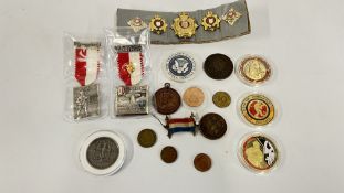 A GROUP OF MEDALLIONS, COINAGE AND MEDALS ETC.