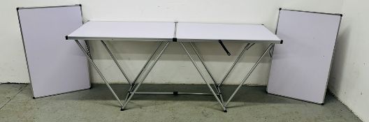 THREE FOLDING TABLES.