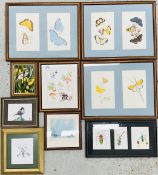 A GROUP OF ARTWORKS TO INCLUDE H & K BREACH: AUTUMN FRUIT AND MUSHROOMS, WATERCOLOUR,