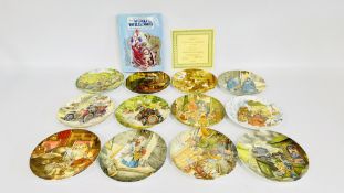 A SERIES OF 12 WEDGWOOD WIND IN THE WILLOWS COLLECTOR'S PLATES, COMPLETE WITH CERTIFICATION.