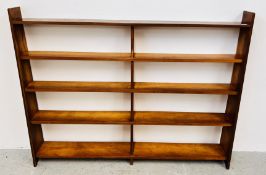 A MODERN OPEN BOOKCASE, WIDTH 167CM.