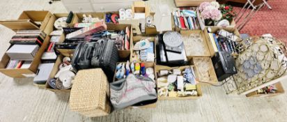 18 X BOXES OF ASSORTED HOUSEHOLD SUNDRIES TO INCLUDE GOOD QUALITY GLASSWARE, MORPHY RICHARDS IRON,