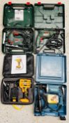 GROUP OF BOXED POWER TOOLS TO INCLUDE BOSCH PST 700 E CORDED JIG SAW,