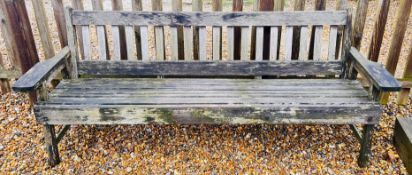 WOODEN GARDEN BENCH, LENGTH 220CM.