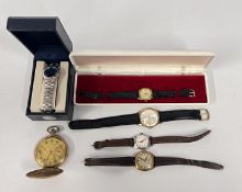 A GROUP OF 4 VINTAGE WRIST WATCHES TO INCLUDE EXAMPLES MARKED INGERSOLL, ROTARY,