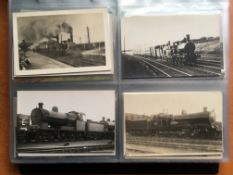 POSTCARDS: ALBUM WITH OLD TO MODERN RAILWAY INTEREST, MAINLY ROLLING STOCK, A FEW OFFICIALS,