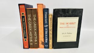 GROUP OF SIX FOLIO SOCIETY BOOKS TO INCLUDE THE TWELVE CEASARS, THE GREEK MYTHS,
