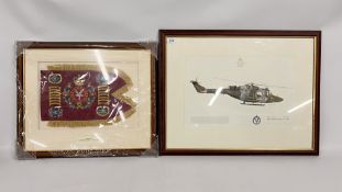 FRAMED AND MOUNTED ARMY AIR CORPS GUIDON DEPICTING VARIOUS BATTLE HONOURS FROM VARIOUS MILITARY