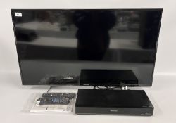 PANASONIC 40 INCH SMART TV WITH REMOTE AND INSTRUCTIONS PLUS PANASONIC DVD RECORDER WITH REMOTE AND
