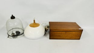 A VINTAGE MAHOGANY BOX, W 43 X D 23.5 X H 16.