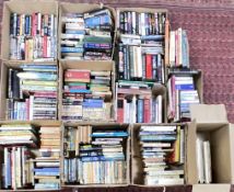 12 X BOXES OF ASSORTED BOOKS TO INCLUDE PENGUIN, FANTANA BOOKS, FICTION AND NON FICTION,